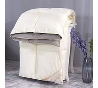 BEDSETS Piumino Letto Matrimoniale Invernale 200x230cm, Piumone Extra Caldo 300 Gr/mq in 100% Microfibra, Trapunta Imbottita Anallergica Traspirante & Lavabile, Bianco (Beige,150cmx200cm 1.5kg)