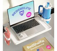 BedShelfie Comodino per dormitorio, letto a castello e letto superiore, elementi essenziali per dormitorio universitario, portaoggetti da comodino, vassoio sospeso con clip, tavolino da letto