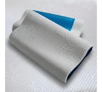 Bedshire Pillow Coppia Cuscini Cervicale Guanciale Ortopedico per Collo in Memory Foam HD Federa di Cotone Sfoderabile con Gel Termoregolatore e Lati Traspiranti Alto 13cm da Letto Made in Italy 100%