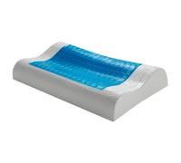 Bedshire Pillow Cuscino Cervicale Guanciale Ortopedico per Collo in Memory Foam HD Federa di Cotone Sfoderabile con Gel Termoregolatore e Lati Traspiranti Alto 13cm da Letto Made in Italy 100%