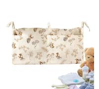 Bedside Hangable Bags - Cotton 39 x 20 x 0,3 cm | Crib Storage Organizer, Diaper Nursery Bag | Portable Bedside Hanging Organizer For Crib Stroller Nursery Essentials