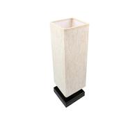 Bedside Table Lamp, Minimalist Solid Wood Bedroom Lamp with Square Flaxen Fabric Shade for Nightstand, Dresser, Living Room