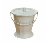 Bedside Urinal Orinale Adulti da Comodino Portatile Vasino per Letto con Coperchio Blocca Odori Plastica Robusta Manico Comodo Base Alta Seduta Adatto, Khaki, size to 6