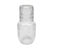 Bedside Water Carafe And Glass Set - Glass Pitcher With Cup Lid, Night Table Waters Container, Hydration Jug, Bedside Serving Set | Water Carafe For Night Use Used For Bedroom Hydration And Serving