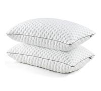 BedStory Set di 2 Cuscini Letto 50x80 cm - Memory Foam Triturato e Fibra con Riempimento Regolabile, Morbidi e Traspiranti per Dorme, Rivestimento Lavabile