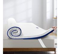 Bedstory Topper 140x190 cm Alto 10 cm, Materasso Correttore Francese in Memory Foam con Gel, Coprimaterasso con 4 Angoli Elastici, Rimovibile e Lavabile