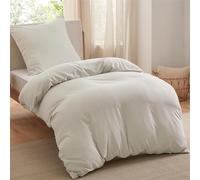 BEDSURE Biancheria da letto 140 x 200 cm, 2 pezzi, in morbida microfibra di poliestere Öko-Tex, 1 copripiumino da 140 x 200 cm, con chiusura lampo e 1 federa da 65 x 65 cm