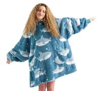 Bedsure Coperta con cappuccio da donna con squalo, coperta indossabile per adulti, coperta con cappuccio ultra morbida e accogliente, coperta con cappuccio oversize