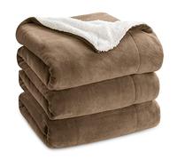 Bedsure Coperta in Pile Sherpa - Plaid, Cammello, 220x240 cm