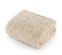 Bedsure Coperta Lavabile per Cani Grandi - 203x152 cm Coperta per cane in pile corallo, morbida e soffice, coperta per gatto, coperta per animali domestici per viaggio, letto, divano, bianco crema