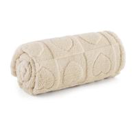 Bedsure Coperta Lavabile per Cani Piccoli - 80x60 cm Coperta per cane in pile corallo, morbida e soffice, coperta per gatto, coperta per animali domestici per viaggio, divano, bianco crema
