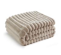 Bedsure GentleSoft, coperta in pile per divano, morbida e comoda, da donna, graziosa coperta autunnale per ragazze, 127 x 152 cm, colore: lino (beige)