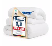 Bedsure Piumino Una Piazza e Mezza 4 stagioni 200x200cm - Piumone 2 in 1 Letto Una Piazza e Mezza 200 x 200, Trapunta Bianca in Microfibra Sintetica