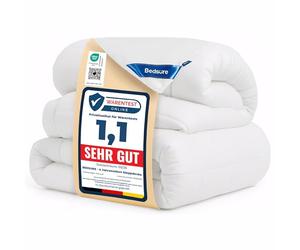 Bedsure Piumino Una Piazza e Mezza 4 stagioni 200x200cm - Piumone 2 in 1 Letto Una Piazza e Mezza 200 x 200, Trapunta Bianca in Microfibra Sintetica