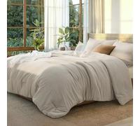 Bedsure Set copripiumino king size, biancheria da letto beige morbida prelavata per tutte le stagioni, 3 pezzi, 1 piumino leggero (264,2 x 228,6 cm) e 2 federe (50,8 x 91,4 cm)