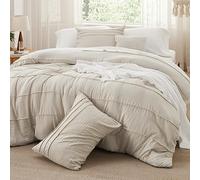 Bedsure Set di 4 piumini a righe, set di biancheria da letto per tutte le stagioni, 1 piumino, 2 federe, 1 cuscino decorativo