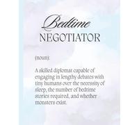 Bedtime Negotiator Funny Notebook for Women, Moms, Friends, Daughters Cute Pink Blue Sky Clouds Journal 7.5x9.25 | 120 Pages College Ruled | Gift for ... Anniversary Relatable Mom Life Quote Cover