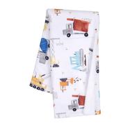 Bedtime Originals Construction Zone White Cozy Fleece Trucks Baby Blan