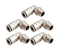 Beduan Raccordo a gomito in ottone BPL per collegare raccordi ad aria, 1/4" tubo OD x 1/8" NPT maschio 90° adattatore (confezione da 5)