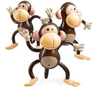 Bedwina Grande Scimmia Gonfiabile (Confezione da 3) Scimmie da 68cm / 27in per Baby Shower, Safari, Compleanni a Tema Giungla, Animali Gonfiabili Bomboniere e Decorazioni per Bambini e Bambini Piccoli