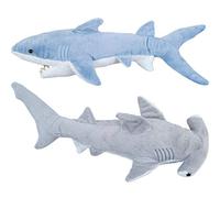 Bedwina Squali animali imbalsamati - Confezione da 2 grandi giocattoli di squalo peluche Mako da 14 pollici e squalo martello da 13 pollici, giocattolo per animali di peluche, per bambini piccoli
