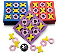 Bedwina Tic Tac Toe (confezione da 24) Mini gioco da tavolo in schiuma Tic-Tac-Toe da 5"x5" per bambini, bomboniere per feste di compleanno, imbottiture per sacchetti regalo, premi in classe