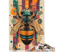Bee Abstract Art Vibrant Bee Poster Pop Art Style Insect Decor Jigsaw Puzzle Impossible 1000Pcs Decorazione Per La Casa. Giochi Rilassamento E Intelligence Per Adulti E Ragazzi Da 14 Anni 300pcs (