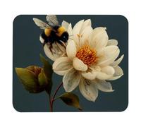 Bee And Flower Mouse Pad Bordi Cuciti Mousepad Antiscivolo Tappetino per Mouse per Gaming Computer Ufficio 25X30Cm
