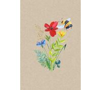 Bee and Flowers Aesthetic Gardening Summer Lined Research Notebook Journal