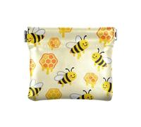 Bee and Honeycomb - Portamonete da donna in pelle, con chiusura a scatto, per donne e ragazze