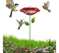 Bee Bath - Flower Shaped Garden Stake Bird Water Feeder | Outside Butterfly Drinking Station Suitable For Patio Backyard Porch Yard Lawn Flower Bed Birdwatchers