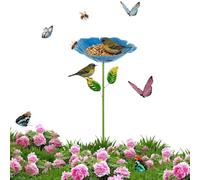 Bee Bath Station, Flower Stake, 10.63x10.63x31.5 Inch Garden Decor, Butterfly Drinking Accessories, Outdoor Supplies, Best Usage Accessory for Patio Backyard Porch Yard Lawn Bed Birdwatcher Daily Care
