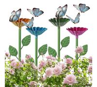 Bee Baths for Garden Water Feeder Flower Stake Butterfly Bath Bowl