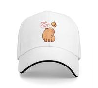 Bee Cappy Be Happy Cappellini da Baseball Moda Bee E Capybara Carino Cappello Cartone Animato con Cappello Tipo Sandwich Stile Unisex Regolabile all'aperto