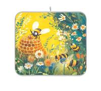Bee Collecting Miele essiccazione piatto mat piatto scarico tappetino per cucina controsoffitto pad cucina asciugatrice mat 16 x 18