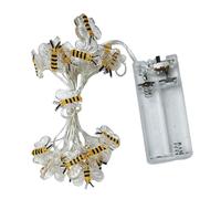 Bee Decoration LED String Lights - Battery-Operated Honeybee Light.s, Flexible Wire L.ights For Home, Garden, Balcony, Warm White Bee LED Lights, Energy Efficient, Safe For Children's Rooms