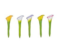 Bee Drinking Flower Cups - 5 Pieces Resin Bee Water Feeder for Pollinator Hydration, Weather Resistant Design with Stable Base Function, Garden Water Station for Yard, Balcony, Patio, Park