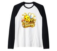 Bee Felice Carino Bumble Bee Miele Bee Vibes Positive Maglia con Maniche Raglan