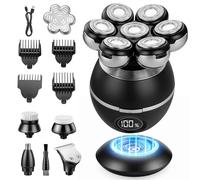 BEE&FLOWER The Ultimate Shaver - Rasoio per uomini e donne, indolore, Wet & Dry, impermeabile, per rimuovere i peli di testa calva, gambe, viso, ricaricabile, con display a LED (nero)