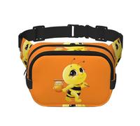 Bee Flying Print Marsupio elegante e pratico, regolabile, perfetto per viaggi e attività all'aperto, nero, taglia unica, Nero, One size