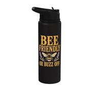 Bee Friendly Or Buzz Off Save The Bees Beekeeper Flower Stainless Steel Insulated Water Bottle