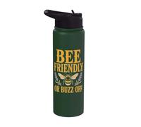 Bee Friendly Or Buzz Off Save The Bees Beekeeper Flower Stainless Steel Insulated Water Bottle
