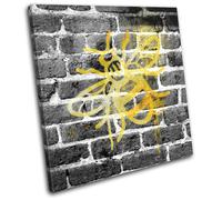 Bee Graffiti Grunge Abstract Urban SINGLE TELA parete arte foto stampa