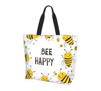 Bee Happy, borsa a tracolla da donna, borsa per la spesa, impermeabile, con tasca interna, per lavoro, viaggi, scuola