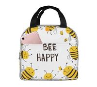 Bee Happy, borsa termica per il pranzo, per donne e uomini, con ape, isolata, a prova di perdite, per lavoro, scuola, picnic, escursionismo