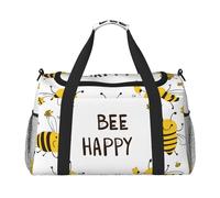 Bee Happy, borsone da viaggio con ape, borsa da palestra per la notte, per uomini e donne, leggera, bagaglio a mano per allenamento e vacanze