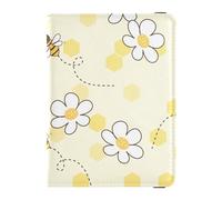 Bee Happy Good Luck Cartoni animati Daisy Passaporto e Vaccino Card Holder Combo Porta passaporto con Vaccino Card Slot Uomini Donne Pelle Vaccinazione Card Wallet, Multi, Taglia unica