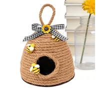 Bee Hive Decor - Cute Aesthetic Honey Bee Rope Ornament, vassoio e decorazione da tavolo | Handmade Rope Hive Pendant | Cute Bees Decoration for Home, Kitchen, Bedroom, Farmhouse, Office, Party