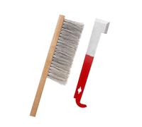 Bee Hive Tool for Beekeeping -J Hook & Natural Horsehair Bee Brush, Beehive Brush Bee Frame Lifter and Scraper