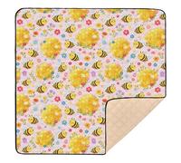 Bee Honey - Tappetino da gioco per bambini, grande, elegante, portatile, per la pancia e gattonare, 127 x 127 cm